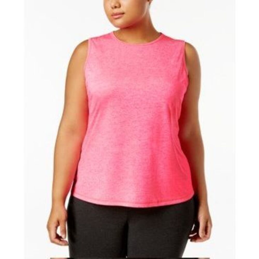 ID Ideology Women S Keyhole Back Tank Top Pink Size 4X